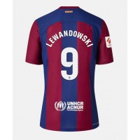 Barcelona Robert Lewandowski #9 Fußballbekleidung Heimtrikot Damen 2023-24 Kurzarm